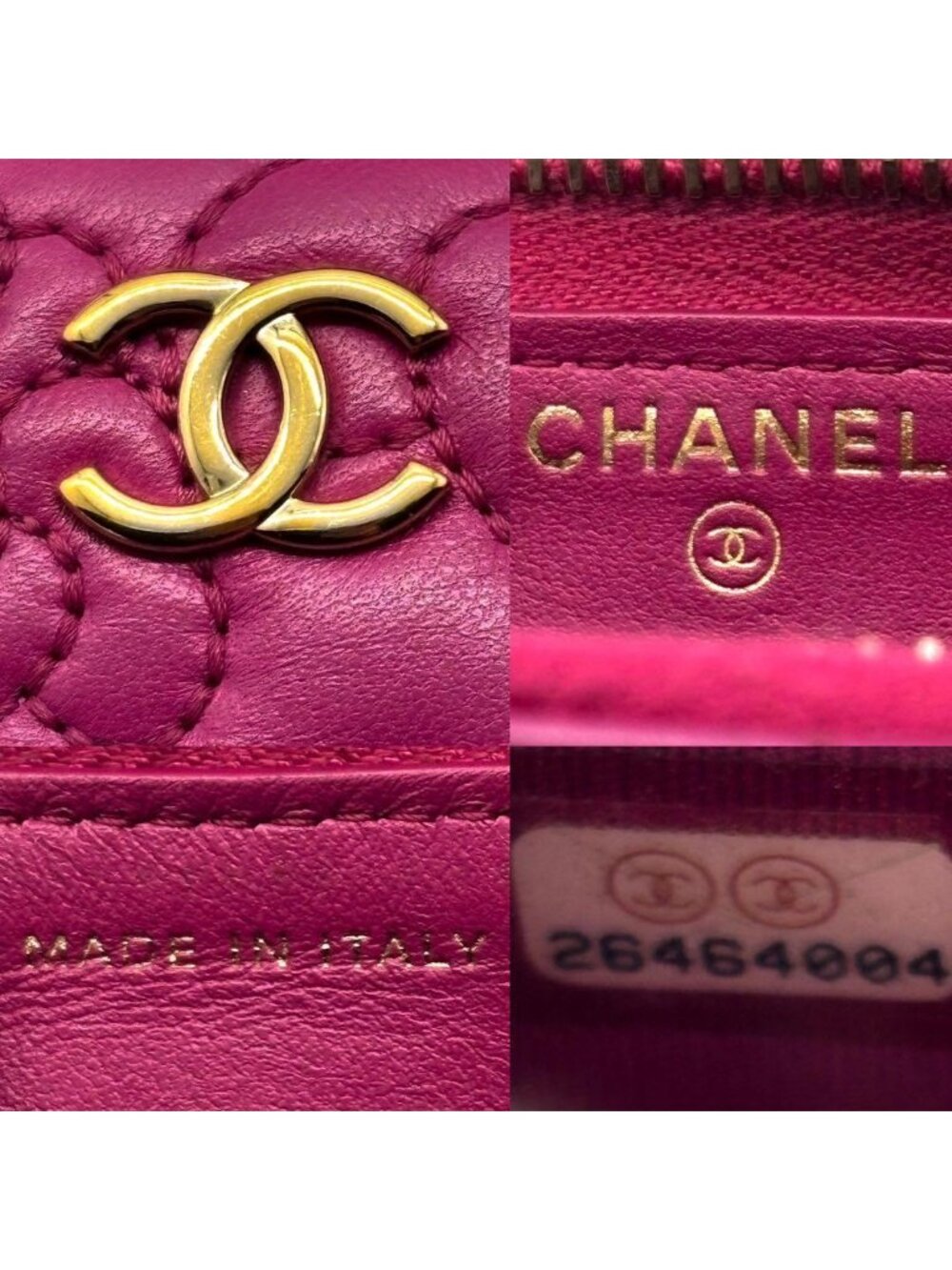 Chanel Wallet Camellia Stitch Round Zip - Picture 15 of 15